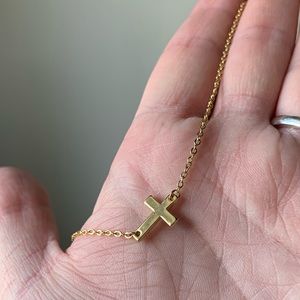 Delicate Gold Cross Necklace